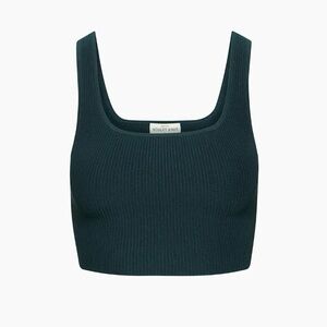 Aritzia NWOT Babaton SCULPT KNIT SQUARENECK CROPPED TANK Total Eclipse XXS